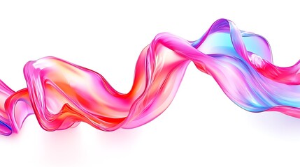 Obraz premium Colorful Flowing Glass and Liquid-like Abstract Shapes in Futuristic Digital Art Renderings