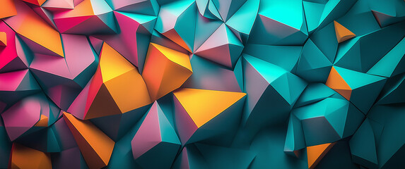 Fototapeta premium Abstract geometric 3D background. Folded paper digital wallpaper.