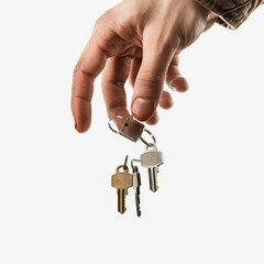 Digital composite of hand reaching for 3d keys