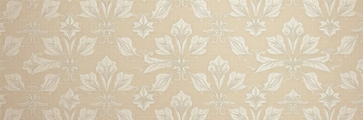 Obraz premium Silver lace leaves wallpaper pattern with intricate seamless design, leaves, lace