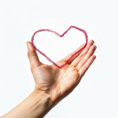 Obraz premium heartbeat with shape of heart in hand medical examination concept