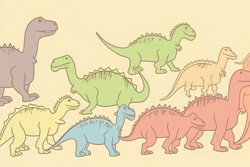 seamless pattern with dinosaurs