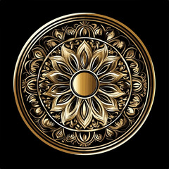 Obraz premium Golden Luxury Mandala Emblem Icon Vector Illustration