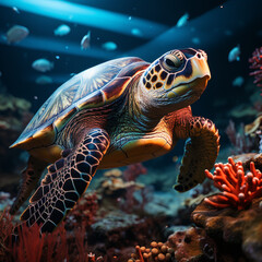 Obraz premium The World of Turtles and Wildlife