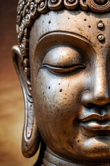 oriental background with buddha face, ai