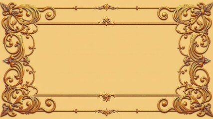 Gold vintage scroll frames with intricate floral details, ornate, classic