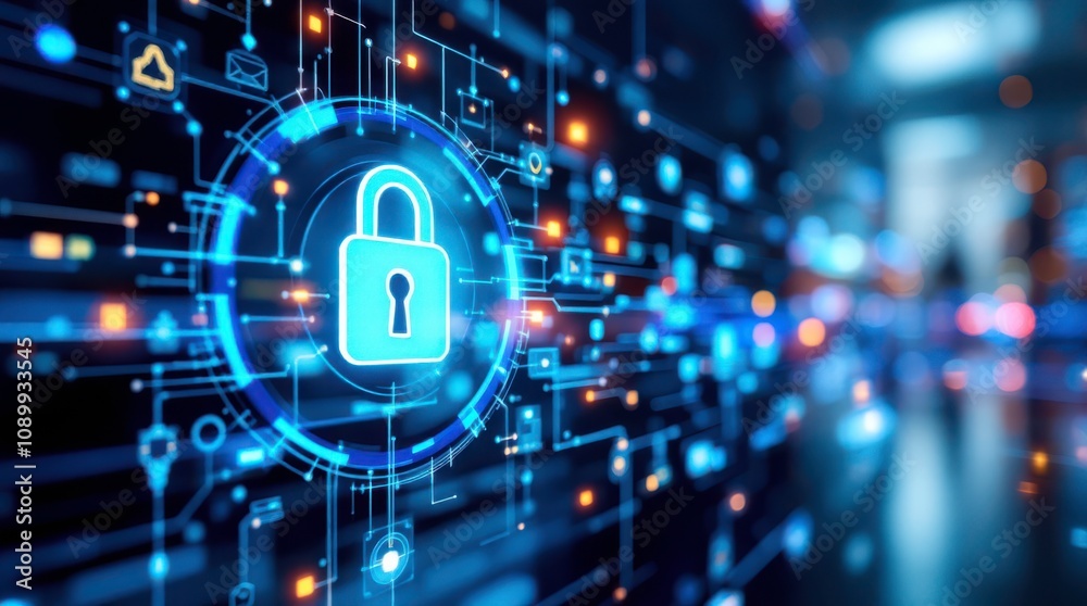 Poster network of connected devices with a focus on personal data security in a virtual environment. genera