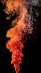 Fototapeta premium Vivid Orange and Red Steam Swirling Against a Dark Backdrop Creates a Captivating Visual Display. Generative AI