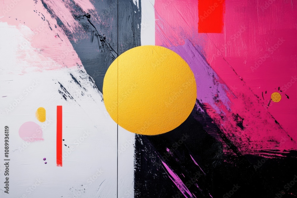 Aufkleber brightly colored paint strokes and geometric shapes create a dynamic composition filled with energy 