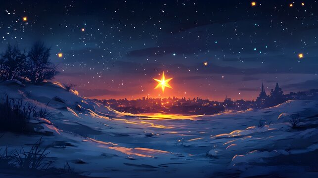 Amidst a muted night sky, one radiant star shines in full splendor, symbolizing individuality and exceptional talent among the ordinary