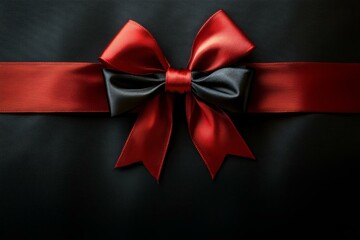  Elegant black and red gift ribbon for sales, discount offers, and holiday gift card promotions.
