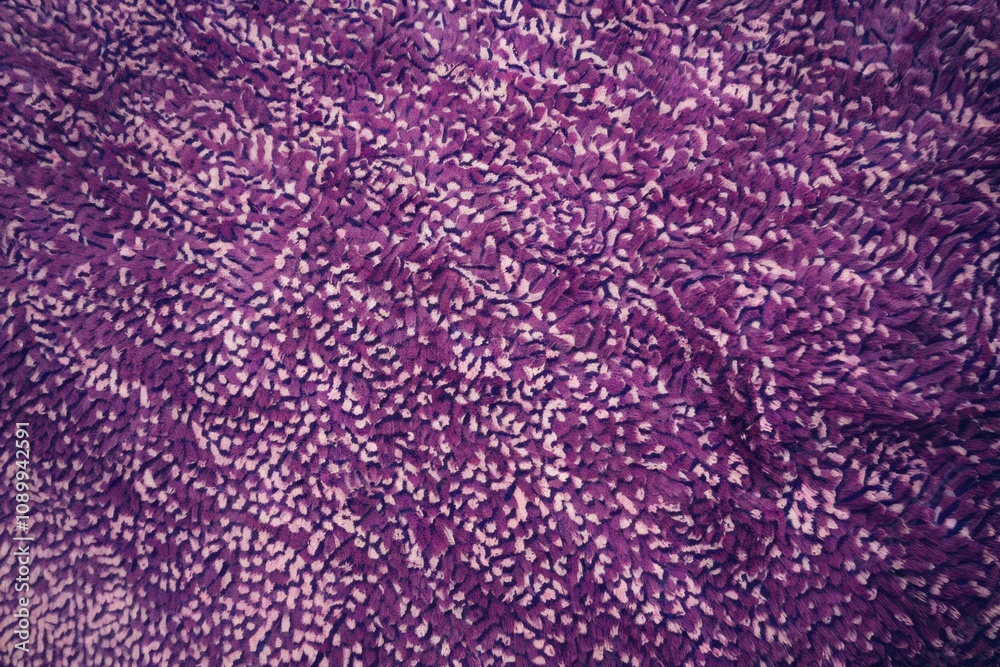 Poster Purple fuzzy fabric with a leopard print pattern.