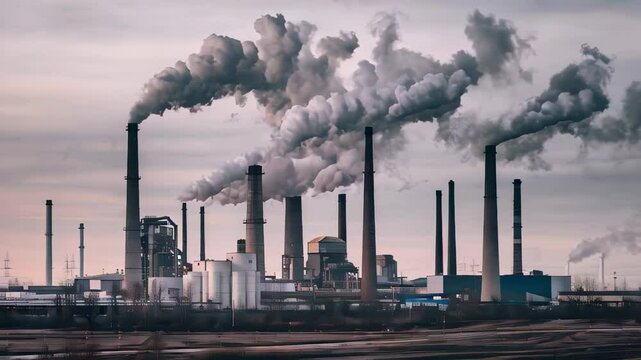 Smoke from factory chimneys, video about environmental pollution - Humo de las chimeneas de las f&aacute;bricas, video sobre la contaminaci&oacute;n ambiental