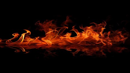 Fototapeta premium A vibrant display of flames in shades of orange and red, creating a dynamic and energetic visual effect.
