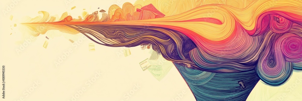 Fototapete colorful lines and shapes merge to portray emotion and creativity, inviting viewers into a world of 