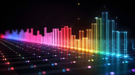 Fototapeta premium Multi-colored bar chart showing sectoral performance in the stock market, visually separating industries, Sector performance chart, Industry analysis