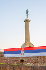 The Victor Monument stands majestically atop Kalemegdan Fortress, overlooking the confluence of the...