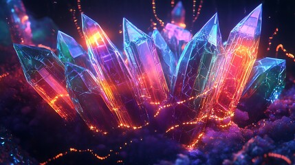 Colorful Flowing Glass and Liquid-like Abstract Shapes in Futuristic Digital Art Renderings