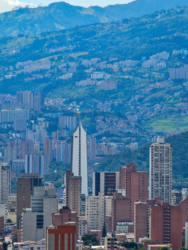 In the city of Medellin Coltejer Building city center
