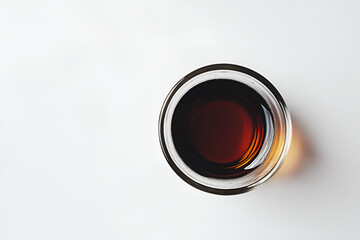Enjoying a small glass of beer home bar beverage photography minimalist setting top view relaxation concept