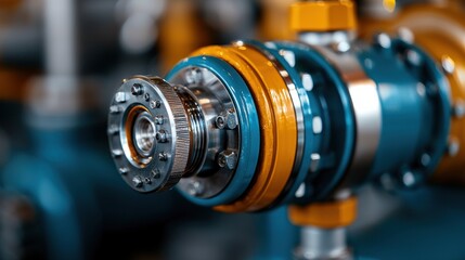 Fototapeta premium Close-Up View of Industrial Pipeline and Valve System