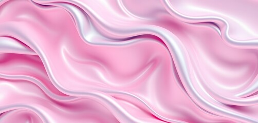 Fototapeta premium Abstract Fluid Waves in Pink, Blue, and Silver with Dynamic Texture and Depth Created with Generative AI