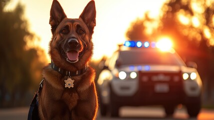 Guardians of securit, service dog paired with security guard, illustrating essential bond, teamwork in public safety, showcasing impact of trained K-9s in enhancing trust, safety in society.