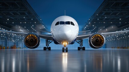Fototapeta premium Large Passenger Plane in High Contrast Environment