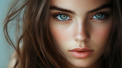 Fototapeta premium beautiful fashion model face short.ai generative