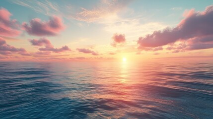 Obraz premium Serene Sunset Over the Ocean