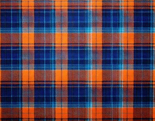 plaid checkered blue and orange flannel pattern textile fabric material texture macro background