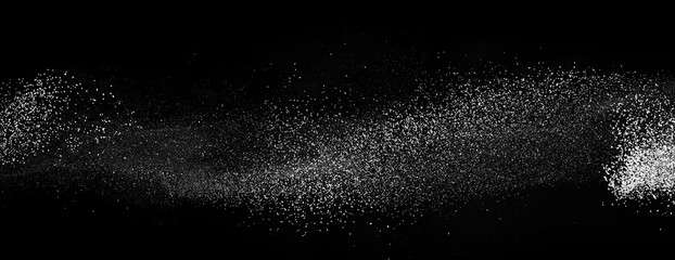 Freezing falling particles or stardust in air on black background for overlay blending mode....