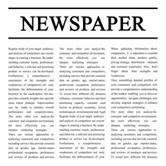Fototapeta premium Newspaper article. Title and text on white background