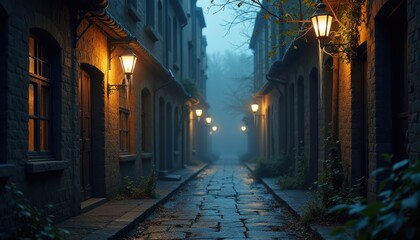 A ghostly figure floating through a misty graveyard, glowing pumpkins lining the tombstones, and an open area in the middle for messages.