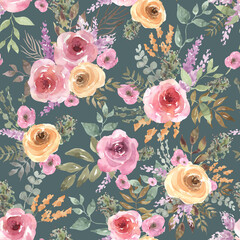 Seamless beautiful spring floral background for summer dresses.
