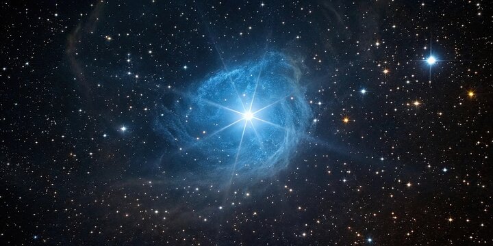 A mesmerizing image of a glowing blue Rigel star in the cosmos, blue, glowing, Rigel star, space, astronomy, celestial