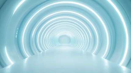 Obraz premium Futuristic Light Tunnel: Abstract Neon Corridor