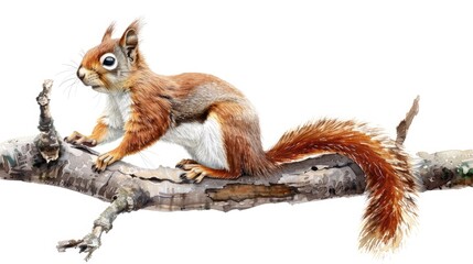 Obraz premium red squirrel on branch