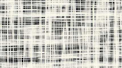 Black and white seamless fabric pattern of woven linen with subtle brush strokes, textured background