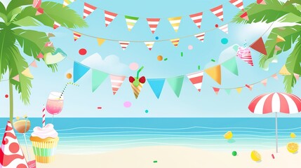 Creating a Festive Summer Party Birthday Background
