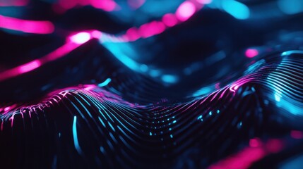 Abstract Neon Wave Background