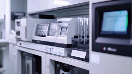 Modern Laboratory Equipment in Action: High-Tech Analytical Instruments for Scientific Research and Medical Testing in a Contemporary Lab Environment