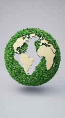 Creative Globe Made of Greenery Symbolizing Nature