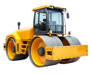 Road roller isolated on white background as transparent. PNG. AI GENERATED