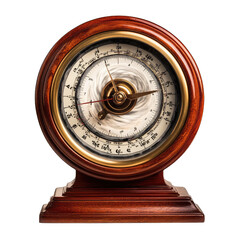 Classic Barometer Instrument Capturing Pressure Changes During a Hurricane. Isolated on a Transparent Background. Cutout PNG.