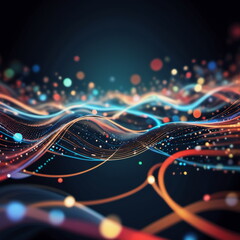 Abstract background ideal for digital, technologies, data science, scientific, neural networks, AI, network, data transmission and analysis, audio and visual concept.