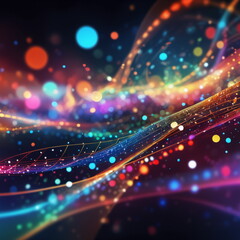 Abstract background ideal for digital, technologies, data science, scientific, neural networks, AI, network, data transmission and analysis, audio and visual concept.