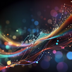Abstract background ideal for digital, technologies, data science, scientific, neural networks, AI, network, data transmission and analysis, audio and visual concept.