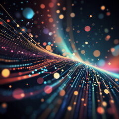 Abstract background ideal for digital, technologies, data science, scientific, neural networks, AI, network, data transmission and analysis, audio and visual concept.