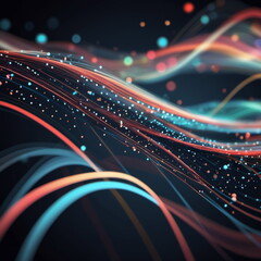 Abstract background ideal for digital, technologies, data science, scientific, neural networks, AI, network, data transmission and analysis, audio and visual concept.